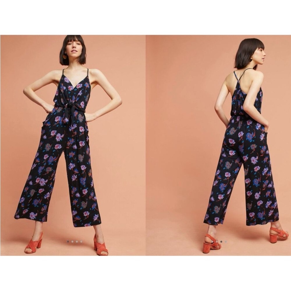 Moulinette Soeurs Anthropologie Willa Tie-Waist Floral Womens Jumpsuit XXSP